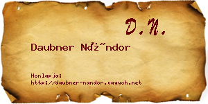 Daubner Nándor névjegykártya